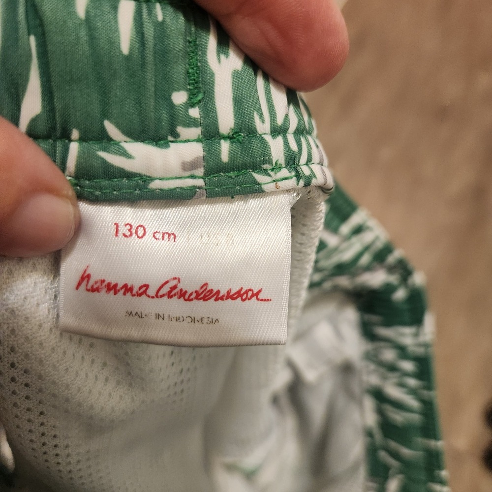 Hanna Andersson Boys Green Dinosaur Palm Tree Swim Trunks Size 130 8-10 - Picture 4 of 4